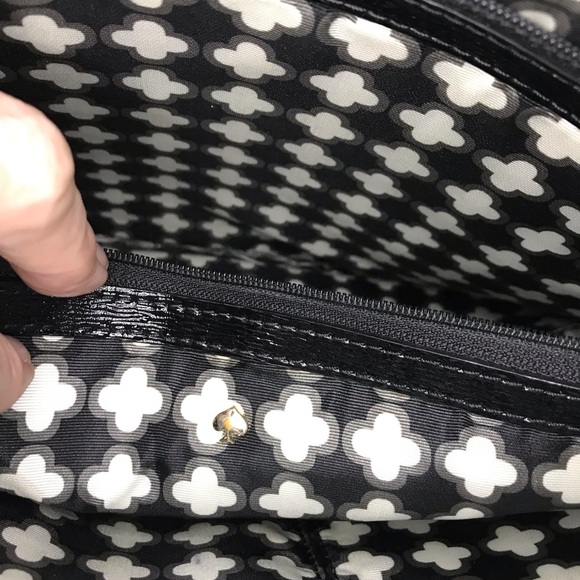 Vintage Kate Spade Black Patent Leather Long Tall Tote Shopper Bag Rare - Picture 15 of 16